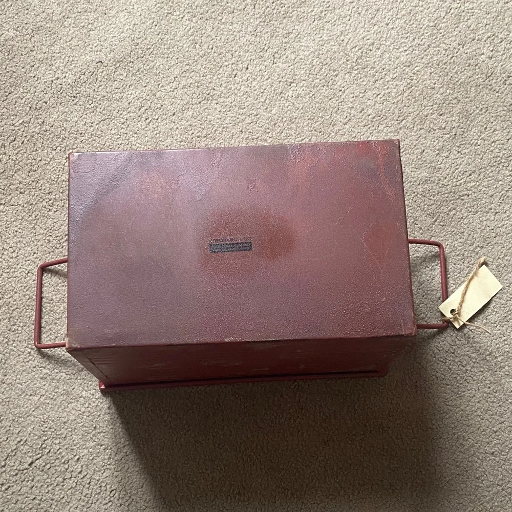 Red Vintage-Style Metal Storage Box e Co Op